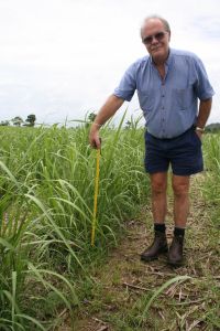 Blairy measuring the cane