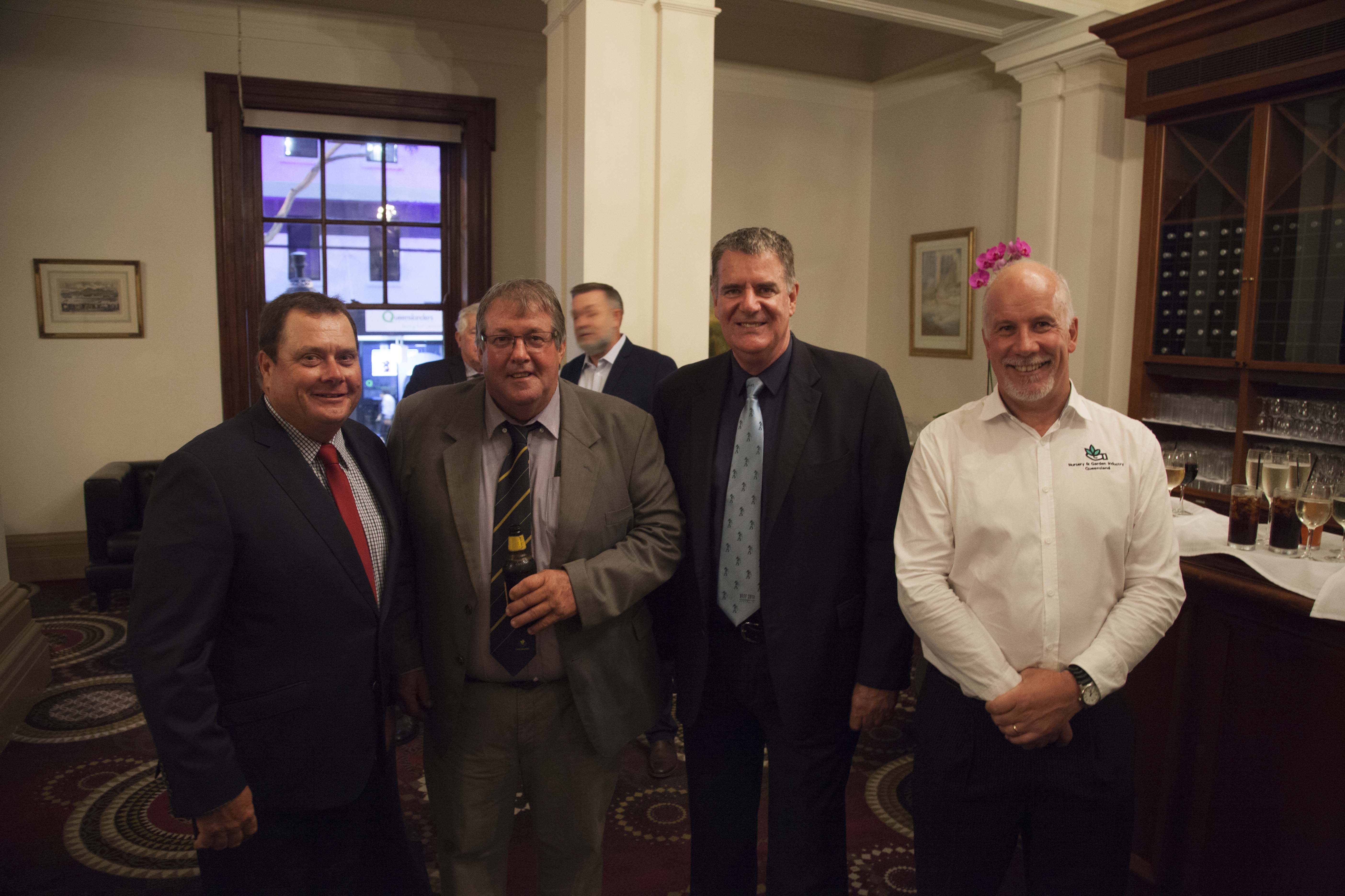 Growcom Chair & QFF Director member Les Williams, CANEGROWERS Vice-Chair & QFF Vice-President Allan Dingle, Minister Mark Furner MP & NGIQ CEO Ian Atkinson
